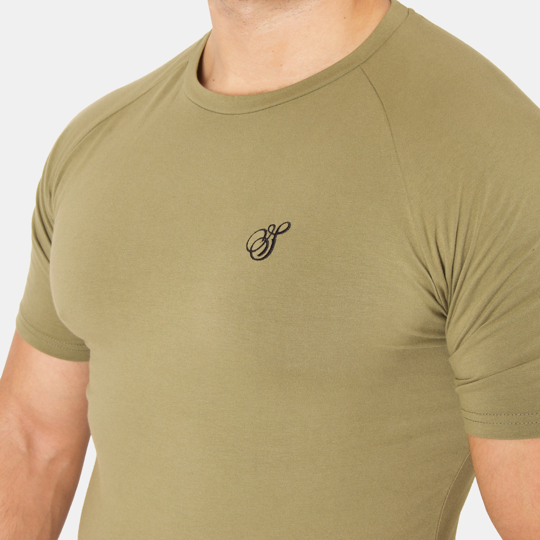 Signature T-Shirt - (Black Simply – Khaki Inspired Fitness Emblem)